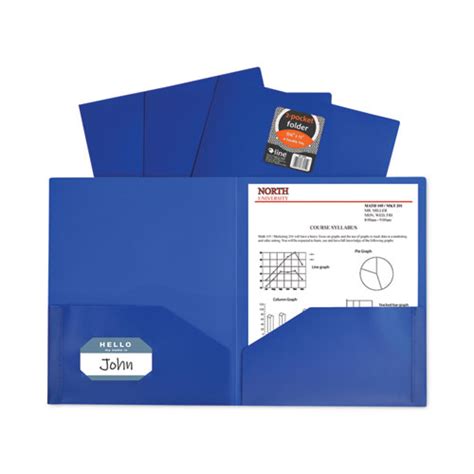 Two Pocket Heavyweight Poly Portfolio Folder 11 X 85 Blue 25box