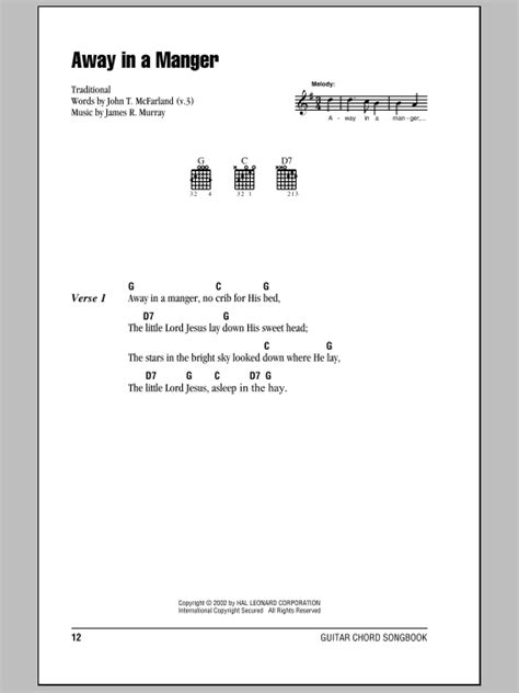 Away In A Manger by Traditional - Guitar Chords/Lyrics - Guitar Instructor