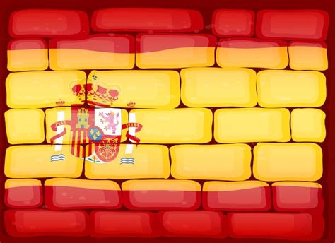 Bandeira da espanha pintada na parede Vetor Grátis