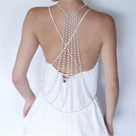 Pearl Body Chain Multi Layer Pearl Body Chain Jewelry Cool Etsy