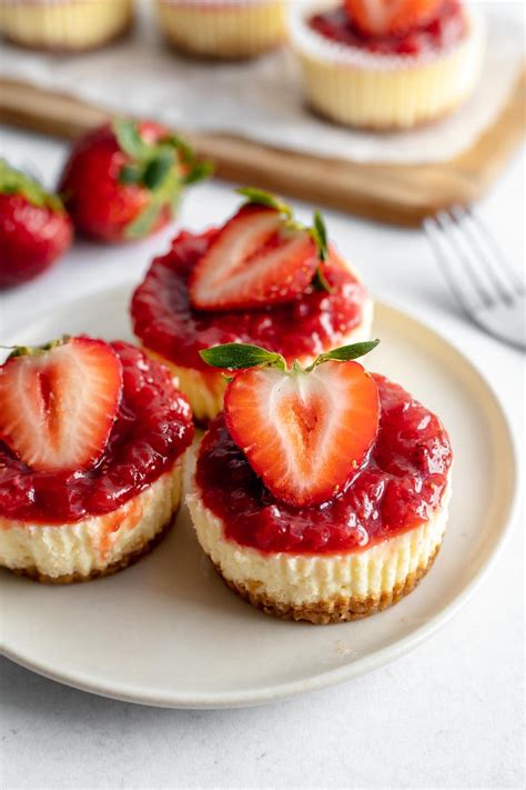 Mini Strawberry Cheesecakes - The Baker's Almanac