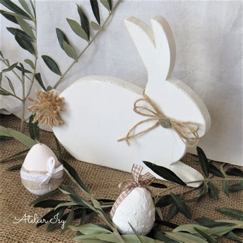 Coniglio Di Pasqua Coniglio Bianco Shabby Decorazione Pasquale In