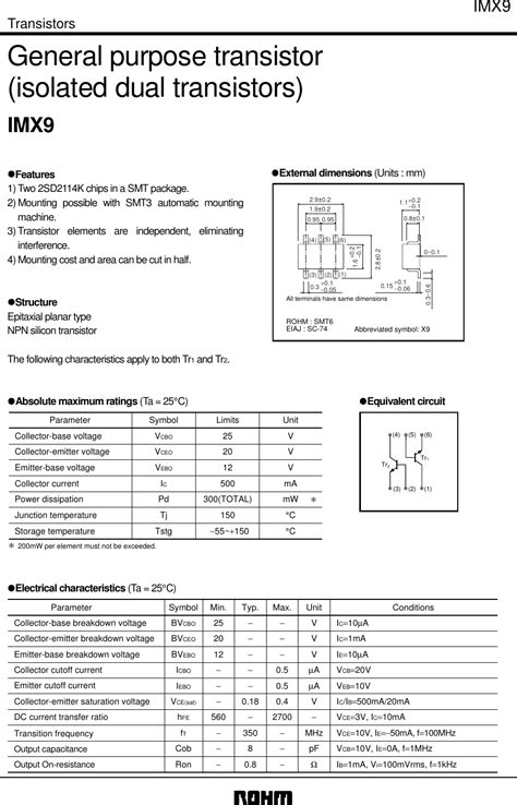 IMX9 Datasheet. Www.s manuals.com. Rohm