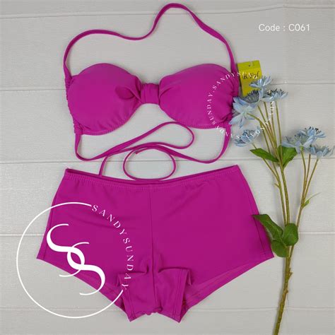 Jual Bikini Set Boxer Model Bow Kupu Seksi Freesize Baju Renang