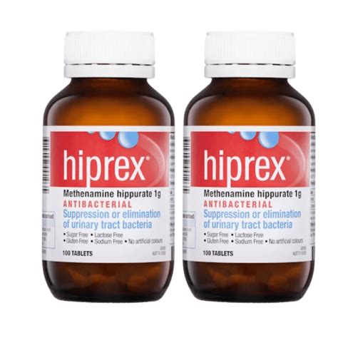 2 X Hiprex 100 Tablets Eliminate Urinary Tract Bacteria