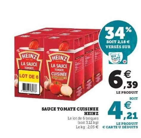 Promo Sauce Tomate Cuisinée Heinz chez Hyper U iCatalogue fr