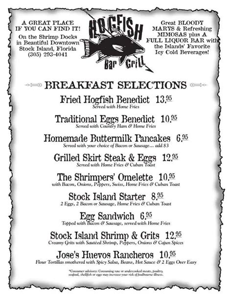 Hogfish Bar & Grill Menu, Menu for Hogfish Bar & Grill, Key West ...