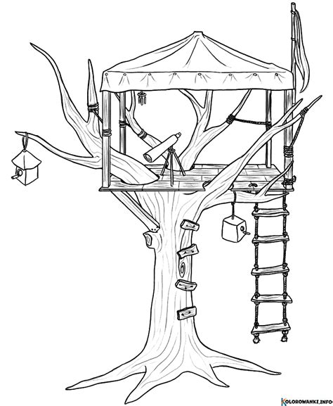Kolorowanki Domek Na Drzewie Do Druku Pobierz Lub Wydrukuj Za Darmo