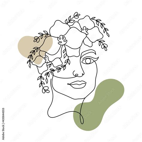 Trendy Woman Face Silhouette In One Line Art Style For Fashion Prints