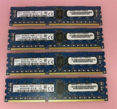 Hynix Hmt351r7cfr8c Pb 16gb 4x4gb Pc3 12800 Ddr3 1600mhz Ecc Cl11 240p