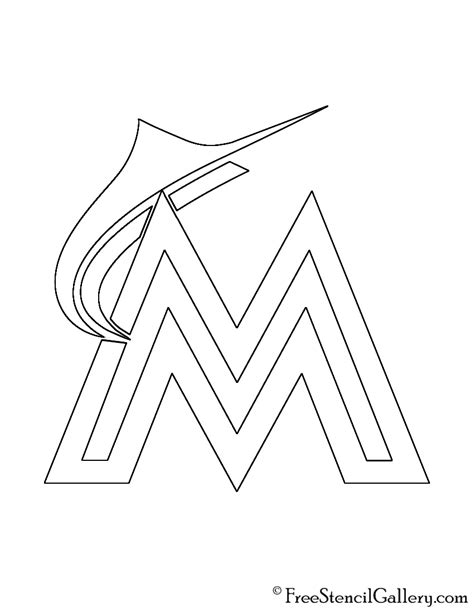 MLB - Miami Marlins Logo Stencil | Free Stencil Gallery