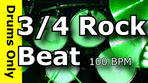 3 4 Drum Track Rock 100 Bpm Youtube