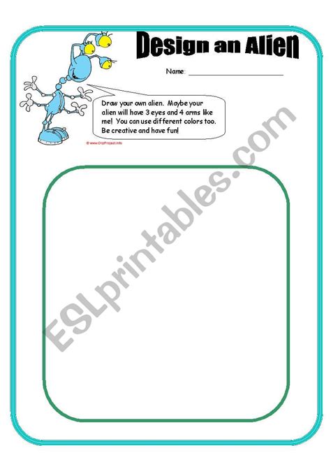 Design An Alien ESL Worksheet By Ehelland33