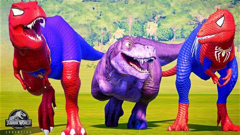 RED Monster Spiderman Rex Carcharodontosaurus Purple Chomper