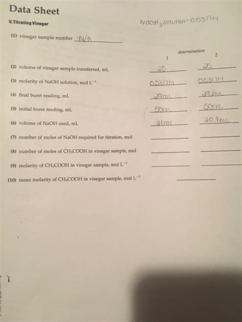 Solved 7)How do you calculate moles of NaOH for titiration? | Chegg.com