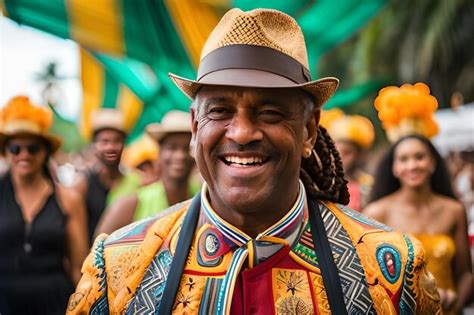 Premium Photo A Man Wearing A Hat With A Band Around His Neck