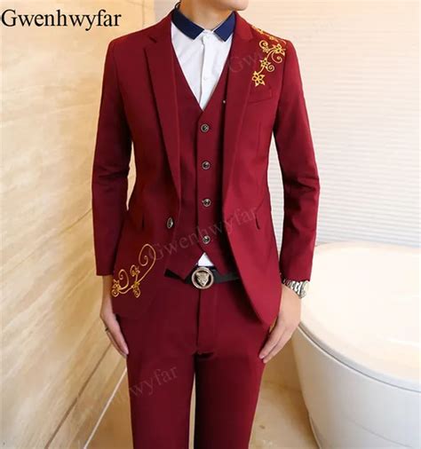 Buy Gwenhwyfar Custom Made Deep Red Mens Suits Classic