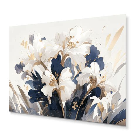 Red Barrel Studio Gold White Iris Impressions Flower Floral Metal