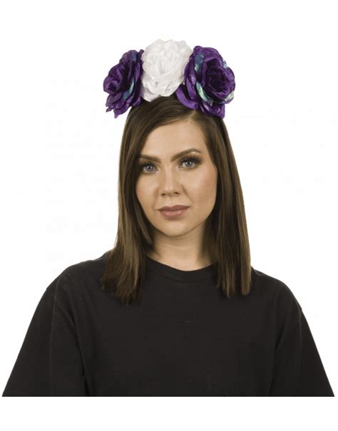 Diadema De Catrina Tono Morado Con Blanco Diademas De Catrina