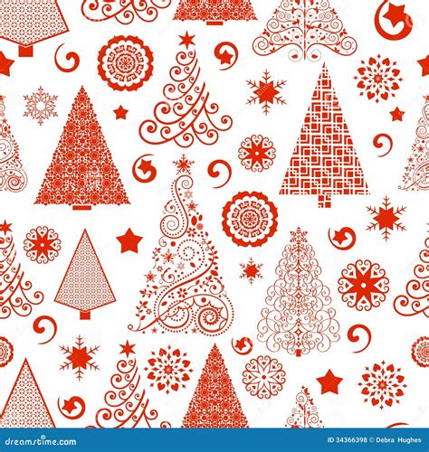 Seamless Christmas Tree Pattern Royalty Free Stock Photos Image 34366398