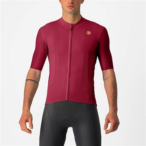 Castelli Endurance Elite Fietsshirt Korte Mouwen Donkerrood Heren