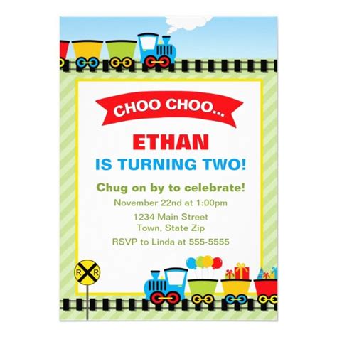 Train Birthday Invitation X Photo Card Zazzle In Train