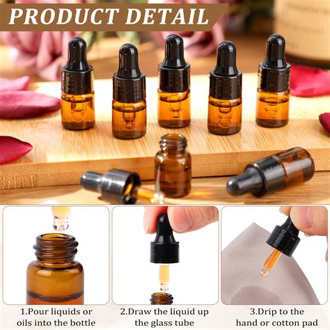 Pcs Amber Glass Mini Dropper Bottles Essential Oil Dropping Bottles