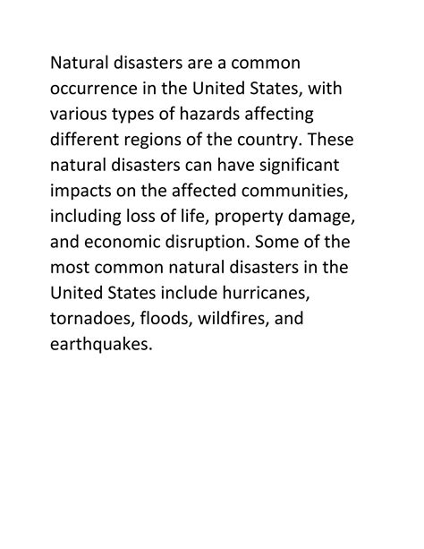 Solution Natural Disasters In The United States Understanding The