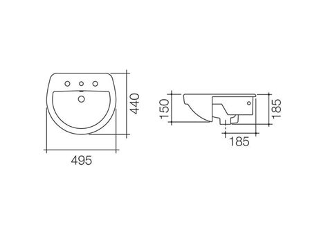 Caroma Cosmo Semi Recessed Vanity Basin 3 Tapholes 500 X 400mm White