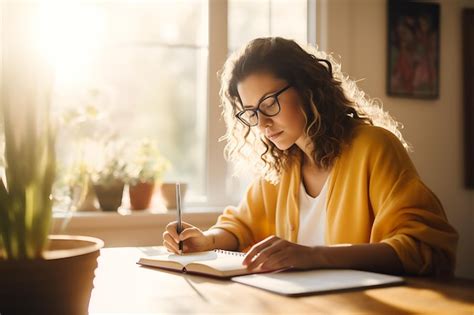 Premium Photo Glasses Wearing Woman Engrossed In Work