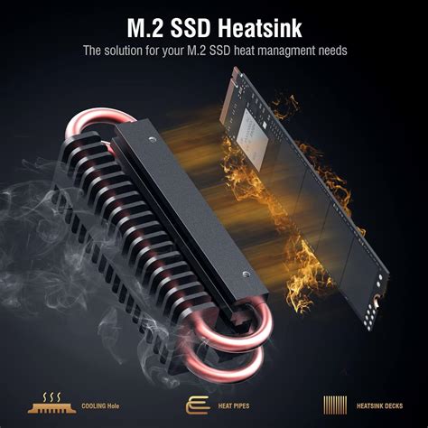 Advanced M2 Ssd Cooler With Aluminum And Copper Heat Pipes Black In