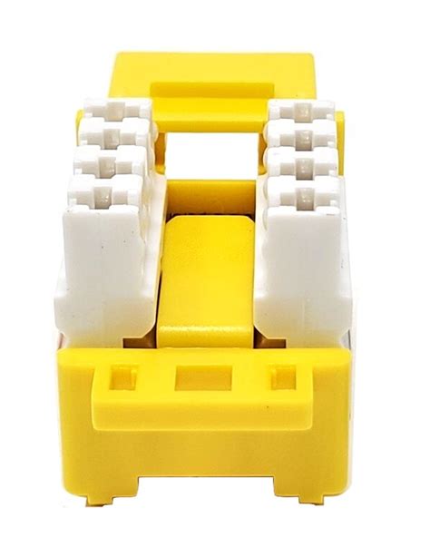 Cat6 Punch Down Keystone Jack Yellow 10 Pack Micro Connectors Inc