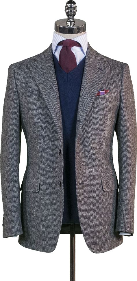 Grey Herringbone Tweed Sport Coat Beckett And Robb Tweed Run Tweed