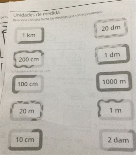 Relaciona Con Una Flecha Las Medidas Que Son Equivalentes Ayudaaaa