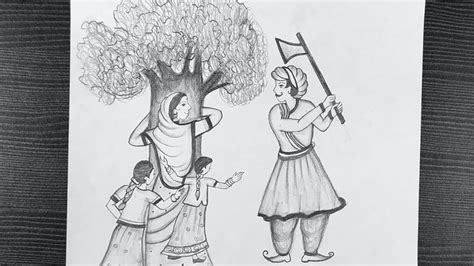 Drawing On Chipko Movement