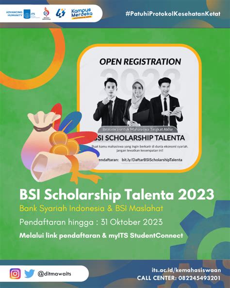 BSI Scholarship Talenta 2023 Direktorat Kemahasiswaan ITS