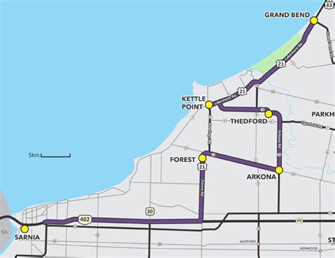 Route 1 Sarnia ↔ Grand Bend Huron Shores Area Transit