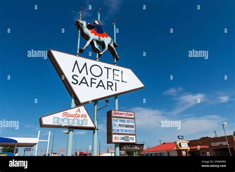 Tucumcari New Mexico July View Of The Roadside Sign Of The