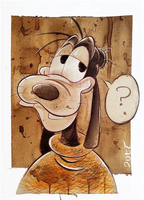 Goofy Original Coffee Painting 32 X 23 Cm Guti Signed Catawiki