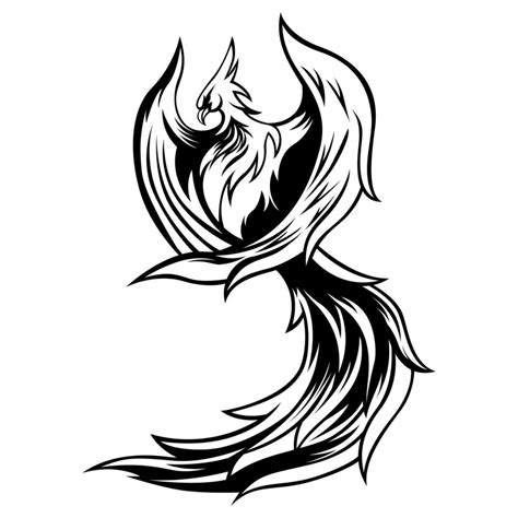 phoenix drawing silhouette logo. vector illustrations. phoenix flying silhouette logo ...