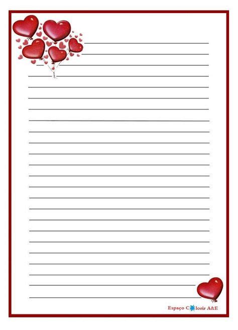 Papel De Carta Romantico Para Imprimir - Papel De Carta Decorado Para Imprimir