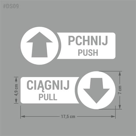 Pchnij Ciągnij 717 5 cm naklejki DS09 graficzny pro