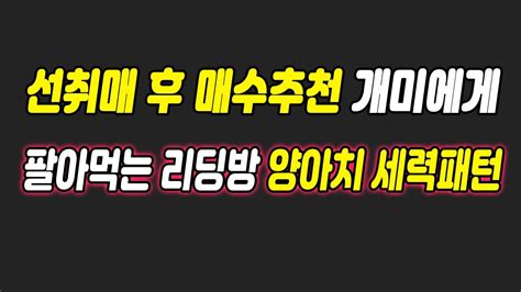 미리 사놓고 매수추천 개미에게 팔아먹는 주식 리딩방 양아치 세력패턴 Youtube