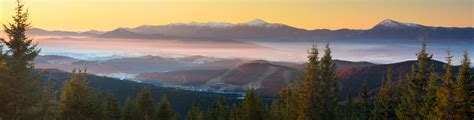 Mountain Fog Sunset Sunrise Stock Photo - Download Image Now - 2015, Backgrounds, Carpathian ...