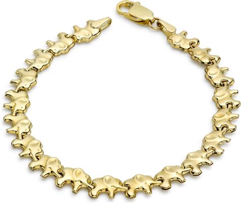 Carissima Gold Women S Ct Yellow Gold Elephants Link Bracelet Of Cm