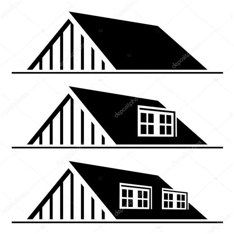 Roof silhouette | Black house roof silhouette — Stock Vector ...