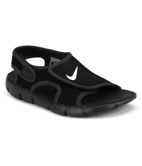 Nike Black Synthetic Leather Sandals Buy Nike Black Synthetic Leather Sandals Online At Best