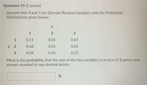 Solved Question 14 2 Points Assume That X And Yare