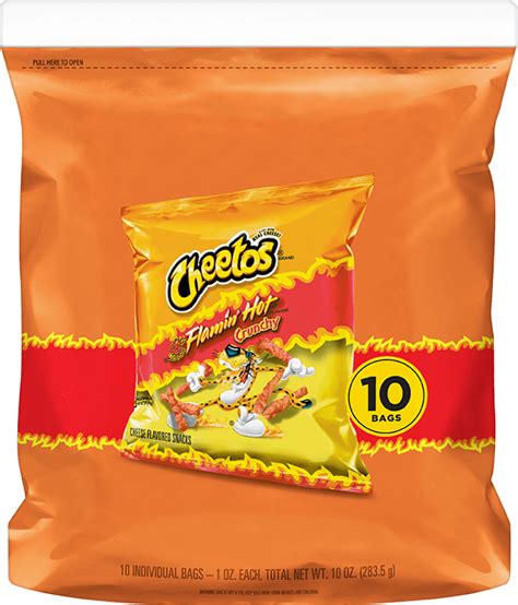CHEETOS Crunchy FLAMIN HOT Cheese Flavored Snacks 10 Multi Pack Variety Packs