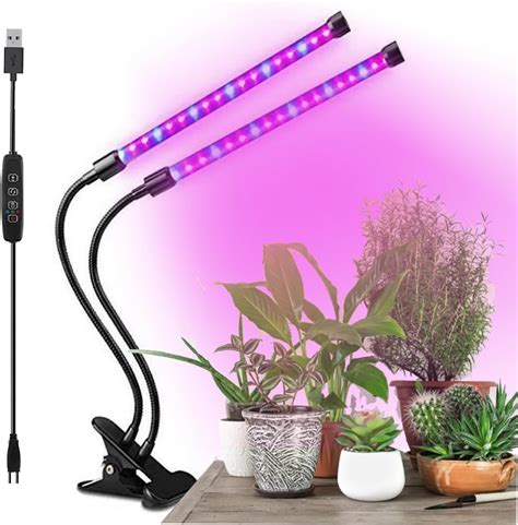 Garpsen Lampes de croissance pour plantes d intérieur 2 têtes lumière